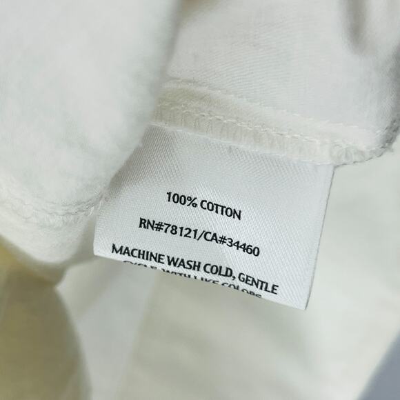 EILEEN FISHER Tank Top PM Cotton Woven Tunic Smocked Square Neck Shell White - Picture 11 of 14